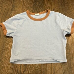 Baby tee! Blue and brown short tee